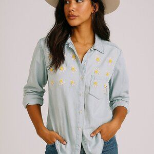 Dry Goods Chambray Sunflower Button Up